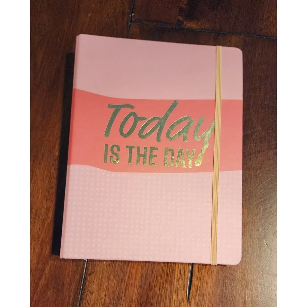 Today Is The Day Daily Planner Calendar Journal Spiral Hardcover Peach Color